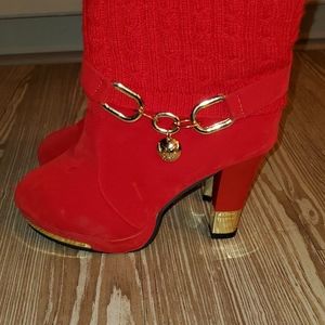 Vero Cuoio red ankle boots